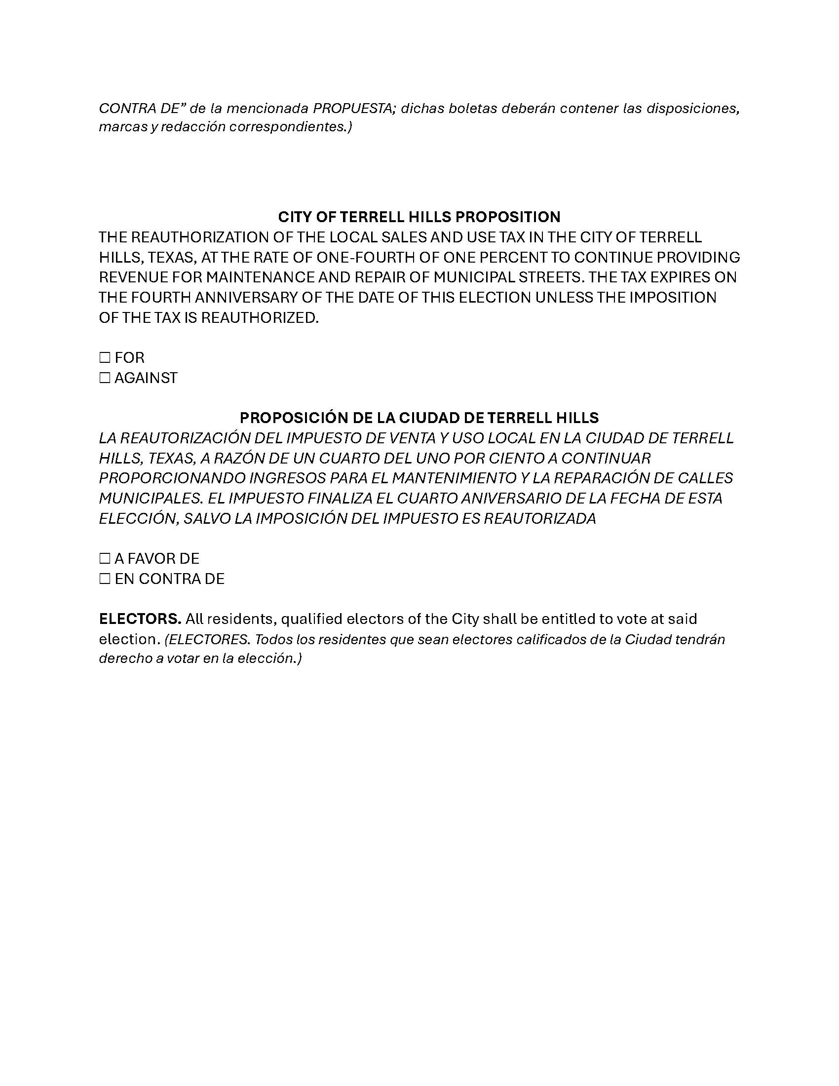 DOCS1 357166 v2 2026 SPECIAL ELECTION NEWSPAPER NOTICE 1 4 SALES TAX Page 3